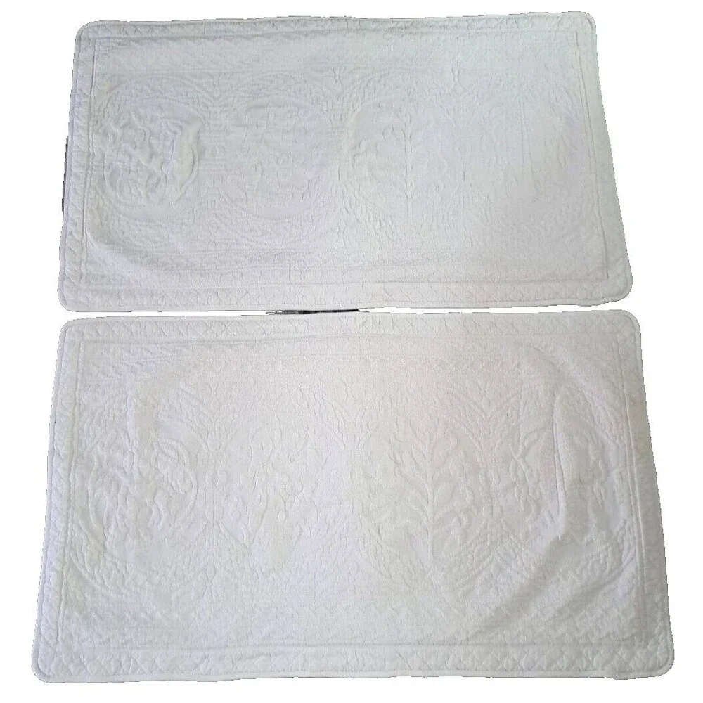 Williamsburg King Pillow Shams 2 Royal Heritage Home Textured Cream Portugal